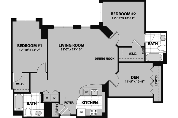 2 beds, 2 baths, 1,350 sqft, $3,494, Unit 403