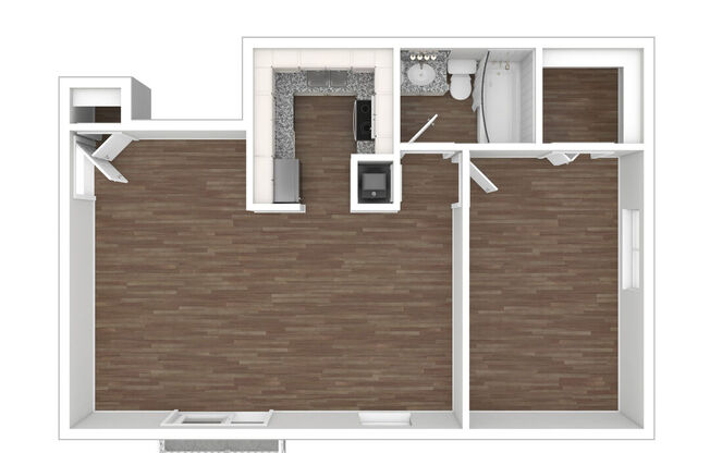 1 bed, 1 bath, 670 sqft, $1,495