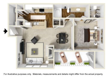 1 bed, 1 bath, 774 sqft, $1,414