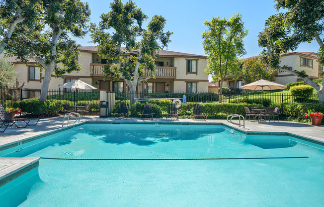 the swimming pool at the falls at rolland park apartments tx