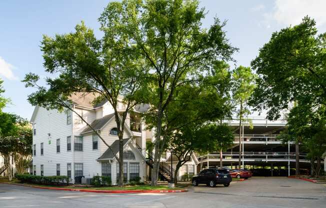 Street side building exterior view at The Grove at White Oak Apartments, The Barvin Group, Texas, 77008