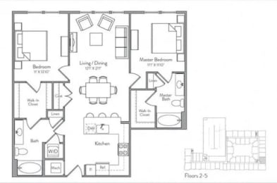 2 beds, 2 baths, 1,066 sqft, $2,791