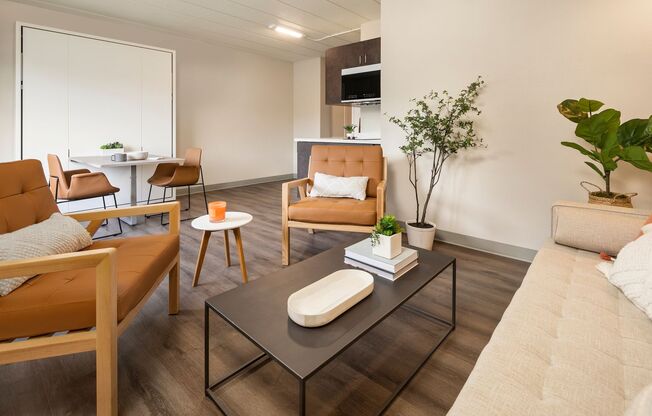 Furnished apartments with flexible lease terms and unbeatable building amenities.