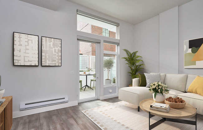 Living Room with Balcony and Hard Surface Flooring