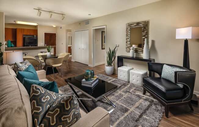 Modern Living Room at Trio Apartments in Pasadena, CA