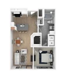 1 bed, 1 bath, 697 sqft, $1,489