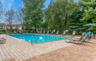 Pool and pool patio at Carrington Apartments in Hendersonville TN March 2021 2