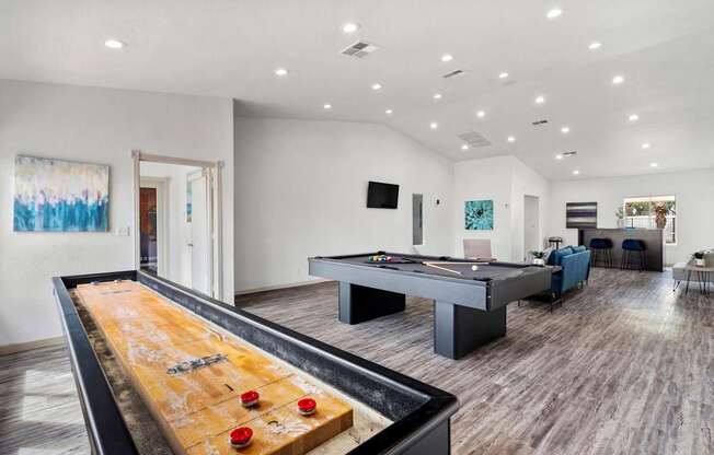 Clubhouse, Games, Game Room, Shuffle Board, Pool Table