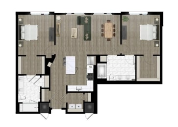 2 beds, 2 baths, 1,252 sqft, $2,687