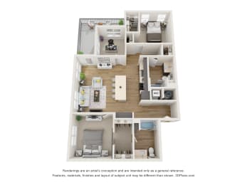 2 beds, 2 baths, 1,172 sqft, $2,291