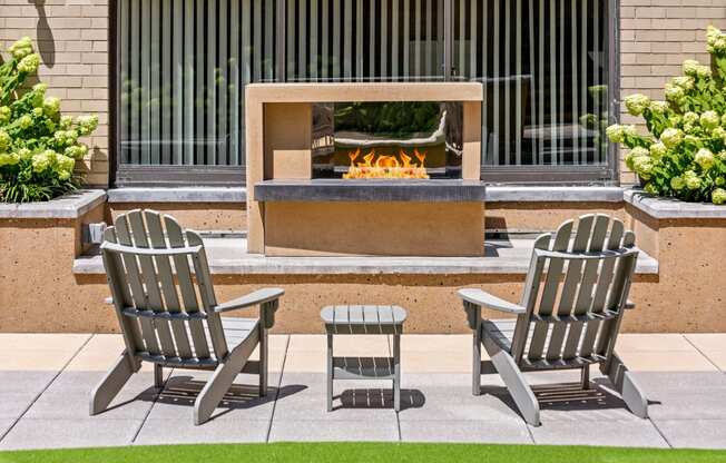 outdoor fireplace at Cole Spring Plaza, Maryland
