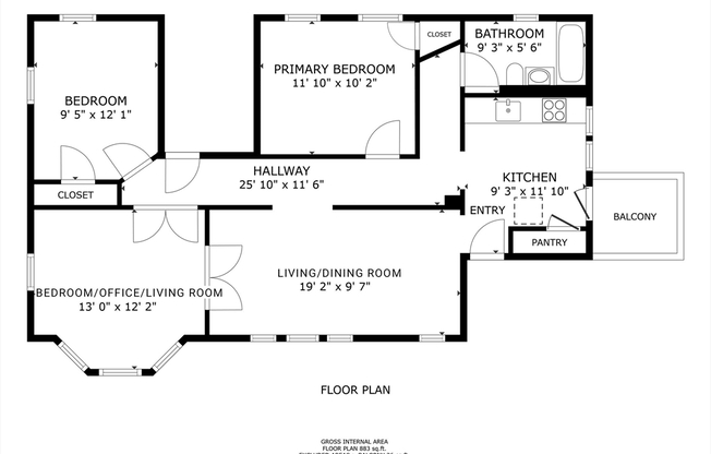 3 beds, 1 bath, 1,300 sqft, $3,500, Unit 2