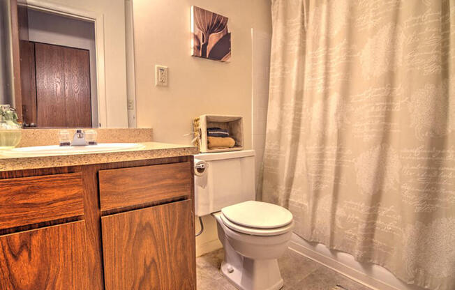 apartment bathroom with tub