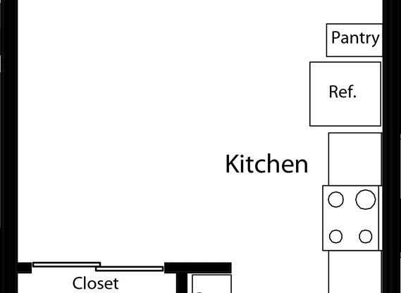 Studio, 1 bath, 497 sqft, $2,116, Unit 206