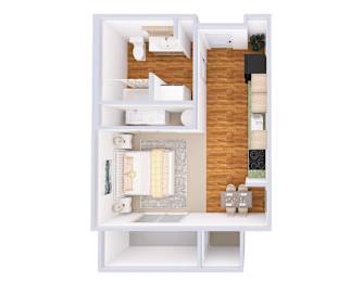 Studio, 1 bath, 440 sqft, $1,367