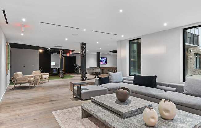 Seating area in gaming lounge