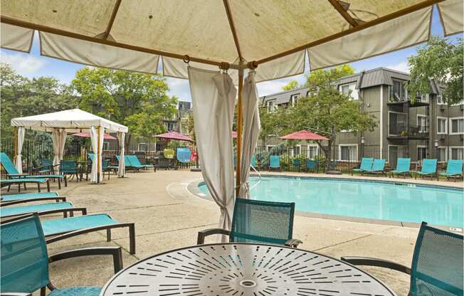 Outdoor Pool Cabana at Axon Green Apartments
