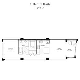 1 bed, 1 bath, 957 sqft, $2,325