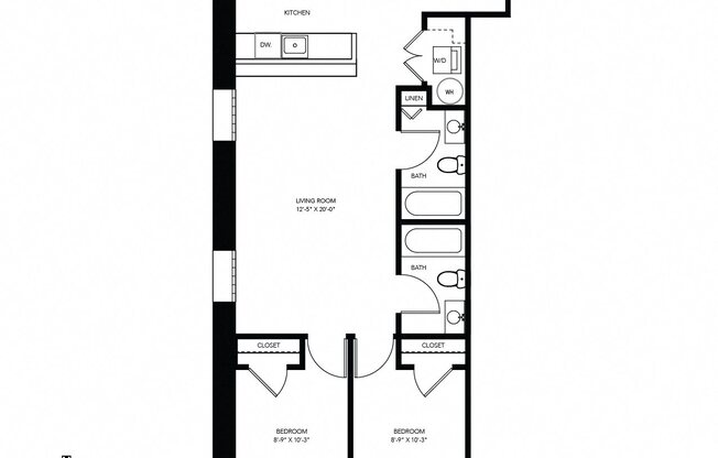 2 beds, 2 baths, 1,054 sqft, $1,526