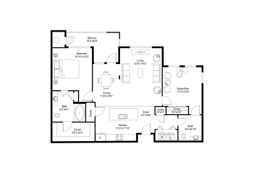 1 bed, 1 bath, 1,039 sqft, $1,875