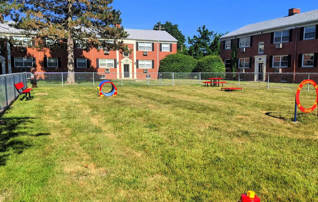 pet park at apartment complex
