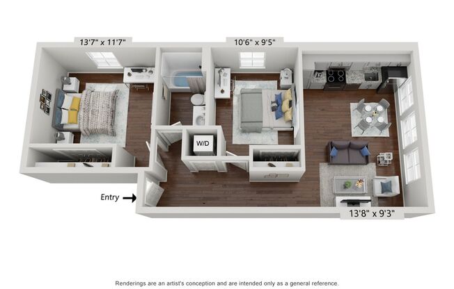 2 beds, 1 bath, 794 sqft, $1,675, Unit Unit 204 WW