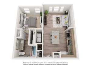 1 bed, 1 bath, 656 sqft, $1,360