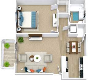 1 bed, 1 bath, 750 sqft, $990