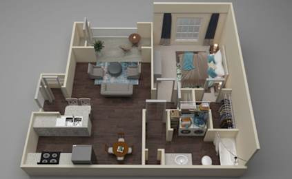 1 bed, 1 bath, 713 sqft, $1,200