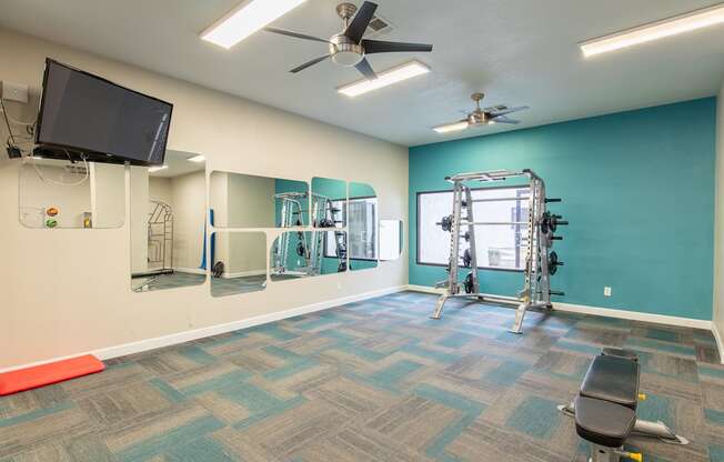 the gym at the preserve at polk apartments