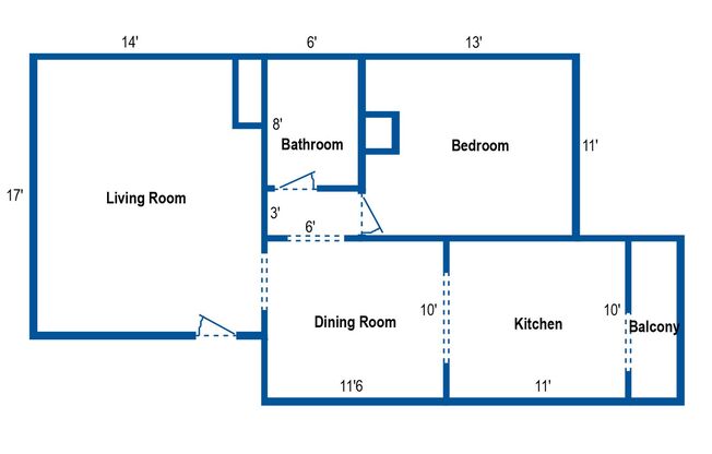 1 bed, 1 bath, 670 sqft, $795, Unit 7