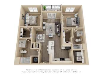 2 beds, 2 baths, 1,134 sqft, $1,902