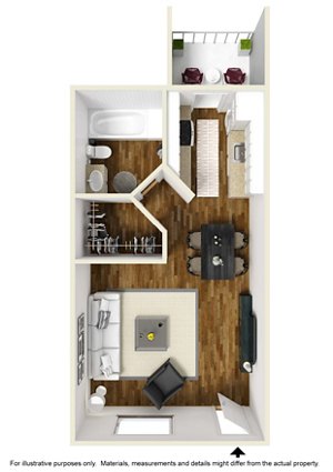 Studio, 1 bath, 405 sqft, $1,075