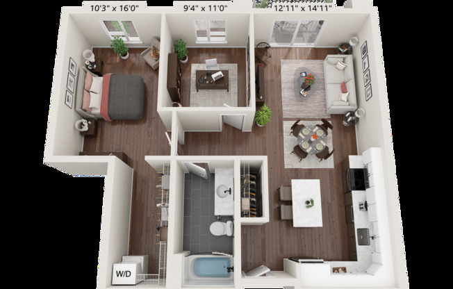 1 bed, 1 bath, 929 sqft, $1,850, Unit 508