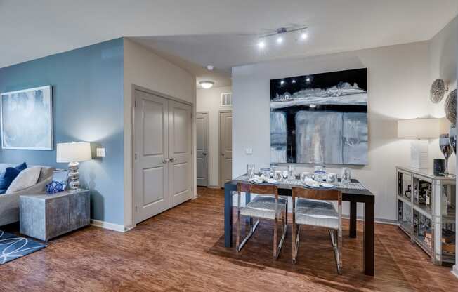 Spacious Dining Area With Wood-Style Flooring