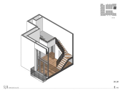 Type E Floor Plan at 1039 S. Hobart Blvd. Koreatown/Los Angeles, CA, Los Angeles