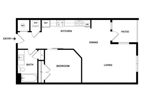 1 bed, 1 bath, 703 sqft, $1,691