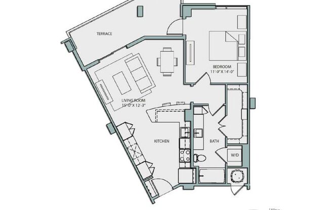 1 bed, 1 bath, 797 sqft, $3,231, Unit 1302
