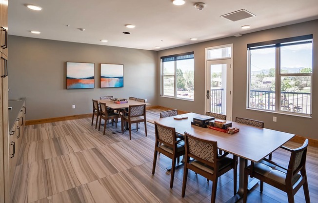 table and chair at Heritage at Church Ranch 55+ Apartments, Colorado, 80021