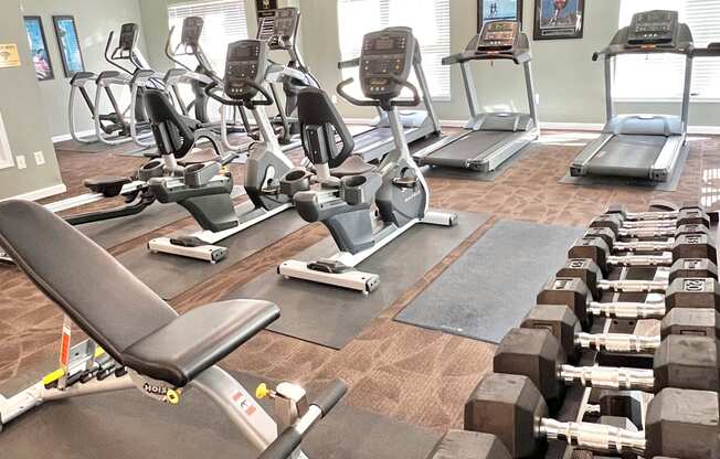 our state of the art gym is fully equipped with free weights and other cardio equipment