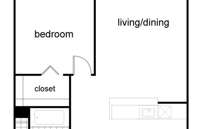 1 bed, 1 bath, 609 sqft, $1,262, Unit 408