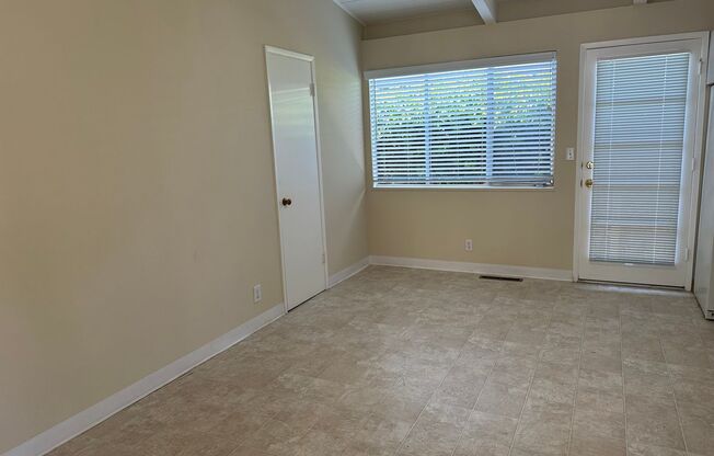 New floors, dishwasher, refrigerator, yard, 2 car garage, new paint