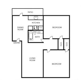 2 beds, 1 bath, 939 sqft, $1,375
