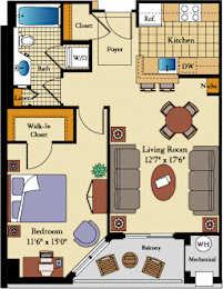 1 bed, 1 bath, 684 sqft, $2,593