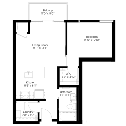 1 bed, 1 bath, 638 sqft, $1,711