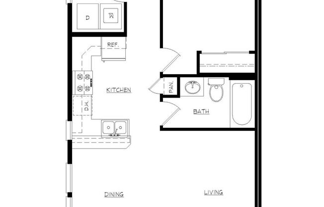 1 bed, 1 bath, 600 sqft, $1,400, Unit MM 625 - 851