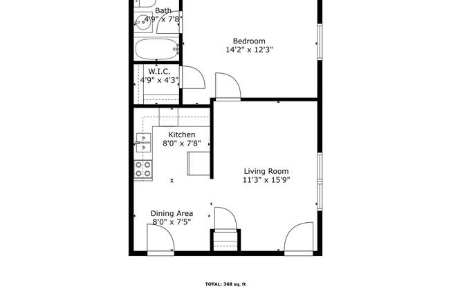 1 bed, 1 bath, 550 sqft, $949, Unit P - 02