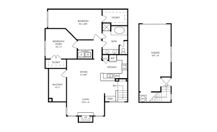 2 beds, 1 bath, 1,200 sqft, $2,107