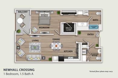 1 bed, 1.5 baths, 918 sqft, $2,650