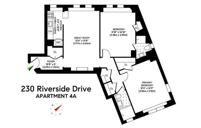 2 beds, 2 baths, 1,153 sqft, $7,225, Unit 4A